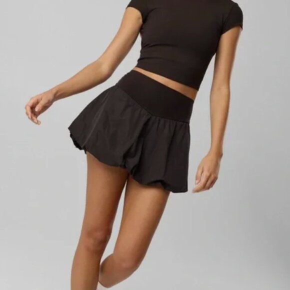 aerie Pants - Aerie Offline Black Bubble Skort - Size S